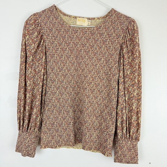 Nation LTD Pepper Smocked Romance Blouse Puff Sleeve Boho Cottagecore - Picture 4 of 8